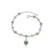 Cherish Love Olive Green Exquiste Crystal Bracelet
